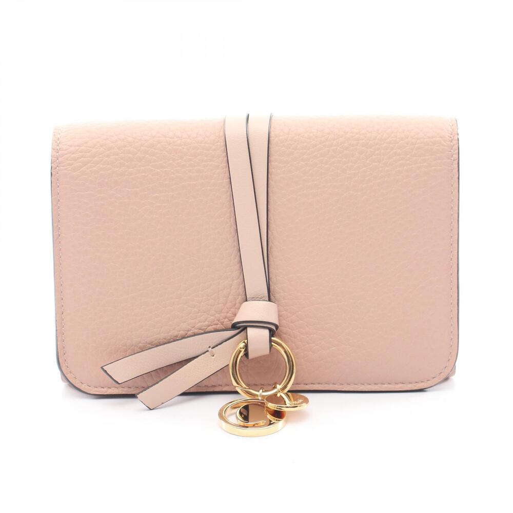 Chloe Alphabet Trifold Wallet Leather Pink